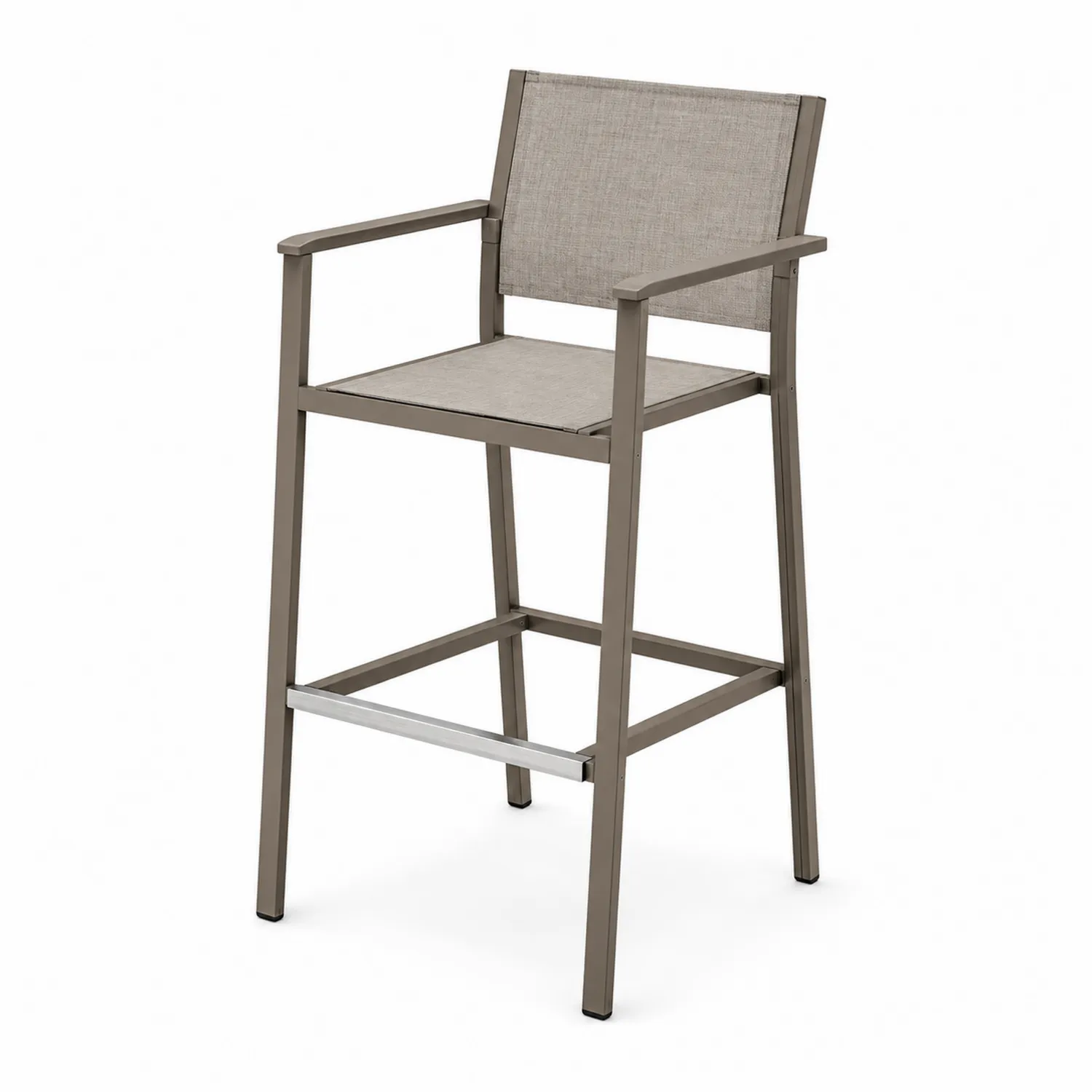 Barhocker Aluminium Textilen Bronze/Beige 110cm