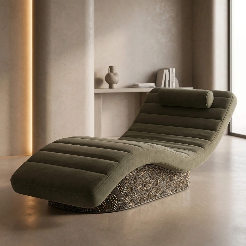 Chaise Longue Premium Terciopelo Verde