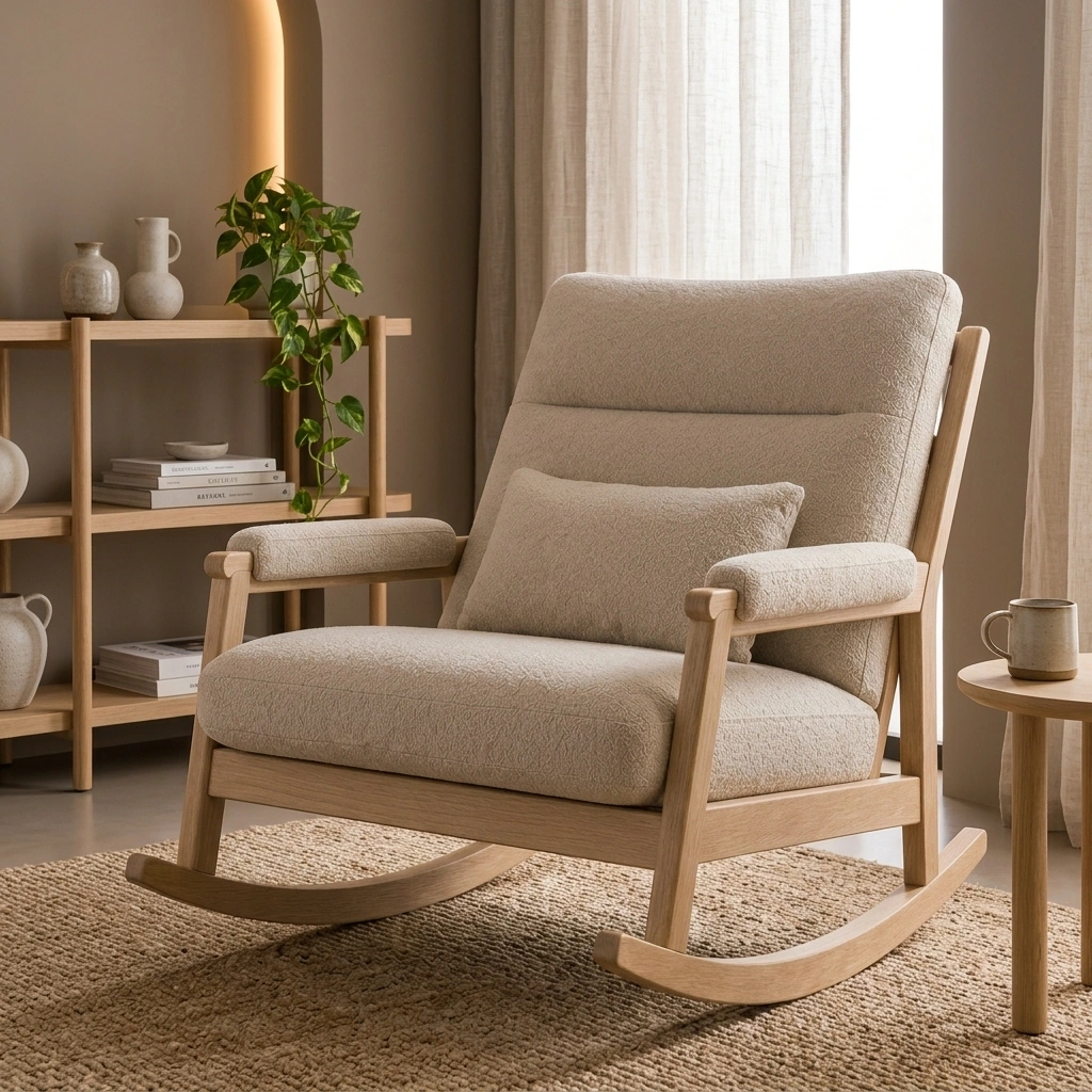 Sillon Mecedora Nordico Crema