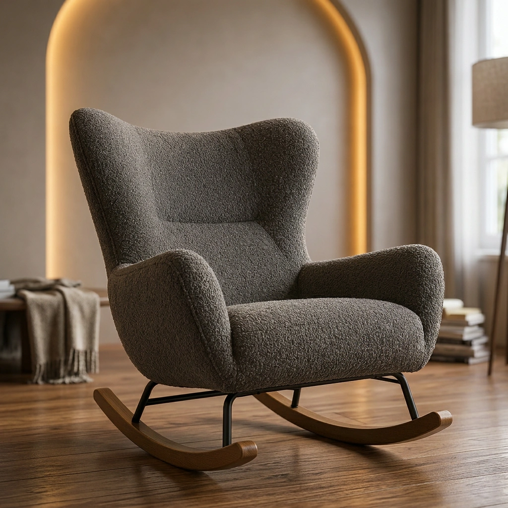 Sillon Mecedora Lounge Gris Oscuro