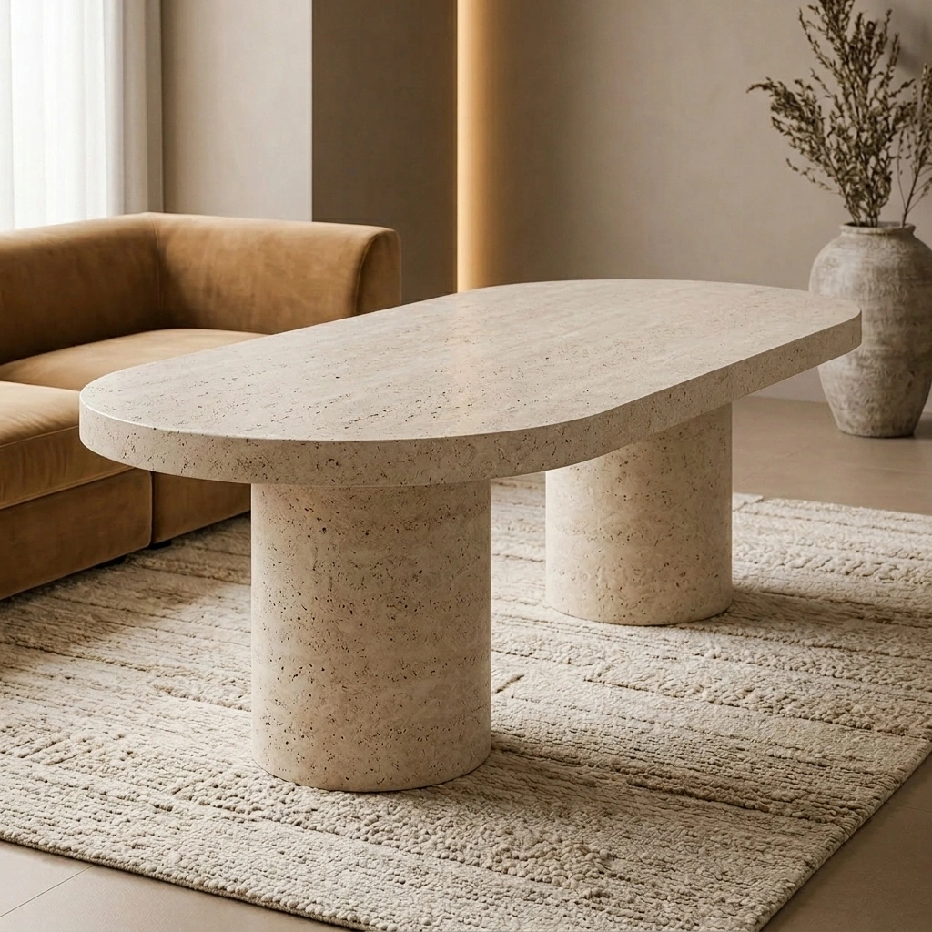 Mesa de Centro Travertino Beige