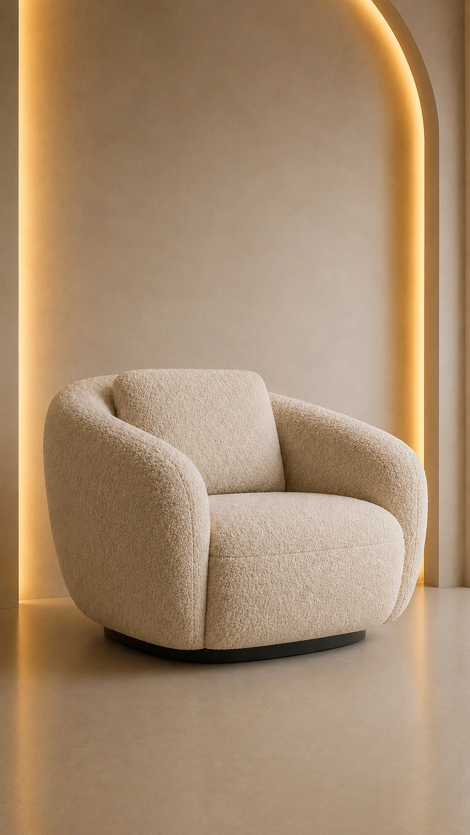 Sillon Giratorio Boucle Crema