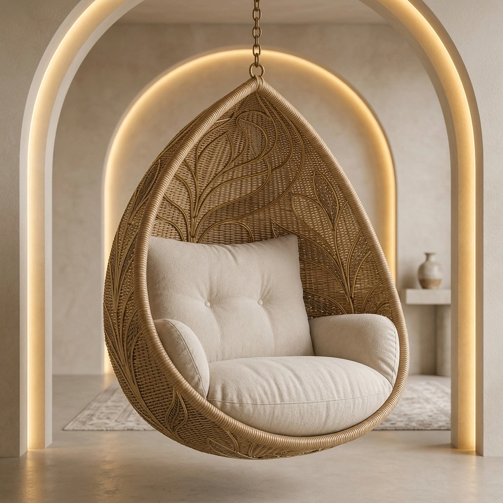 Silla Colgante Ratan Natural Premium