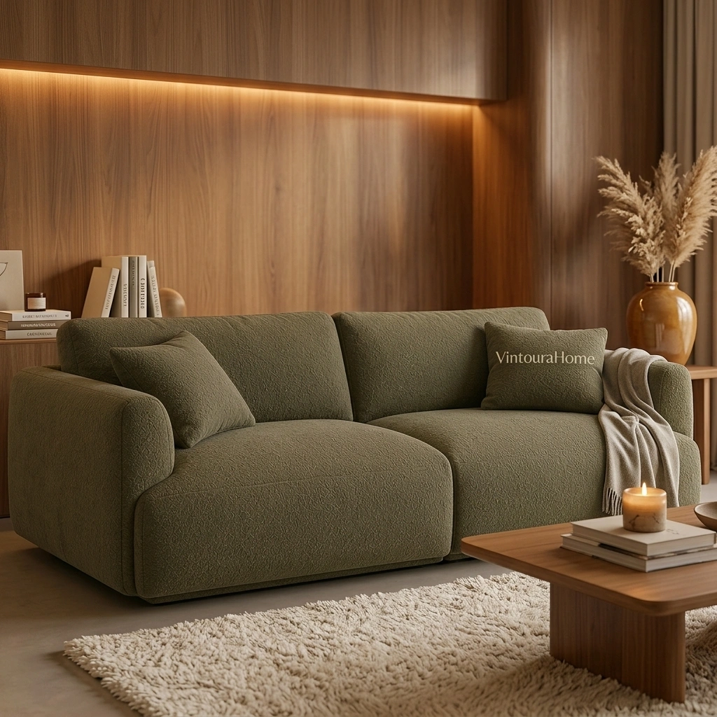 Sofa Minimalista Verde Musgo