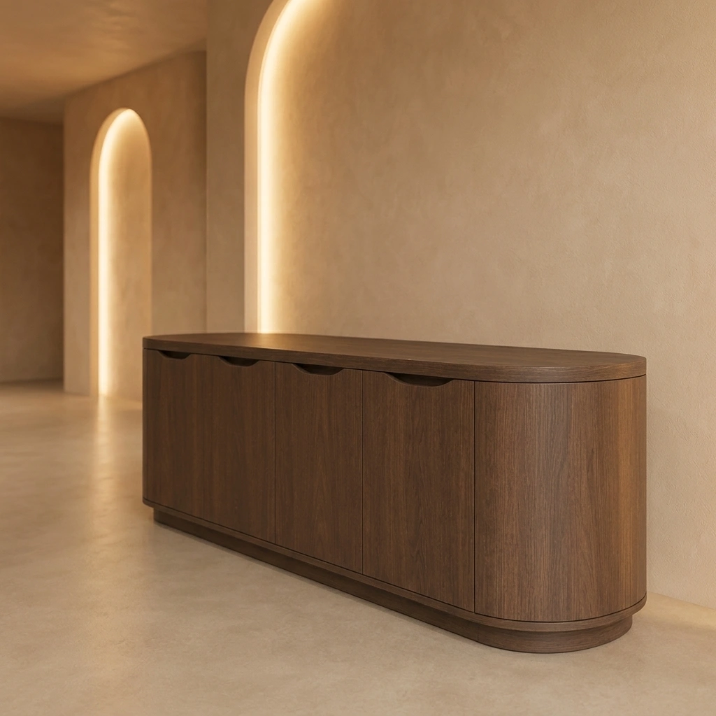 Buffet Minimalista Nogal Marron