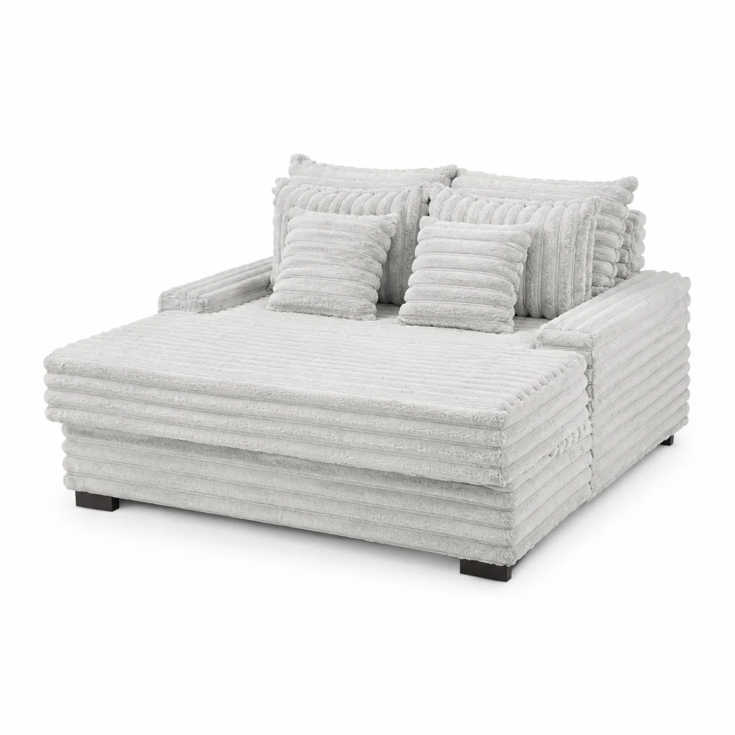 Sofa dwuosobowa z tkaniny poliestrowej, Szara