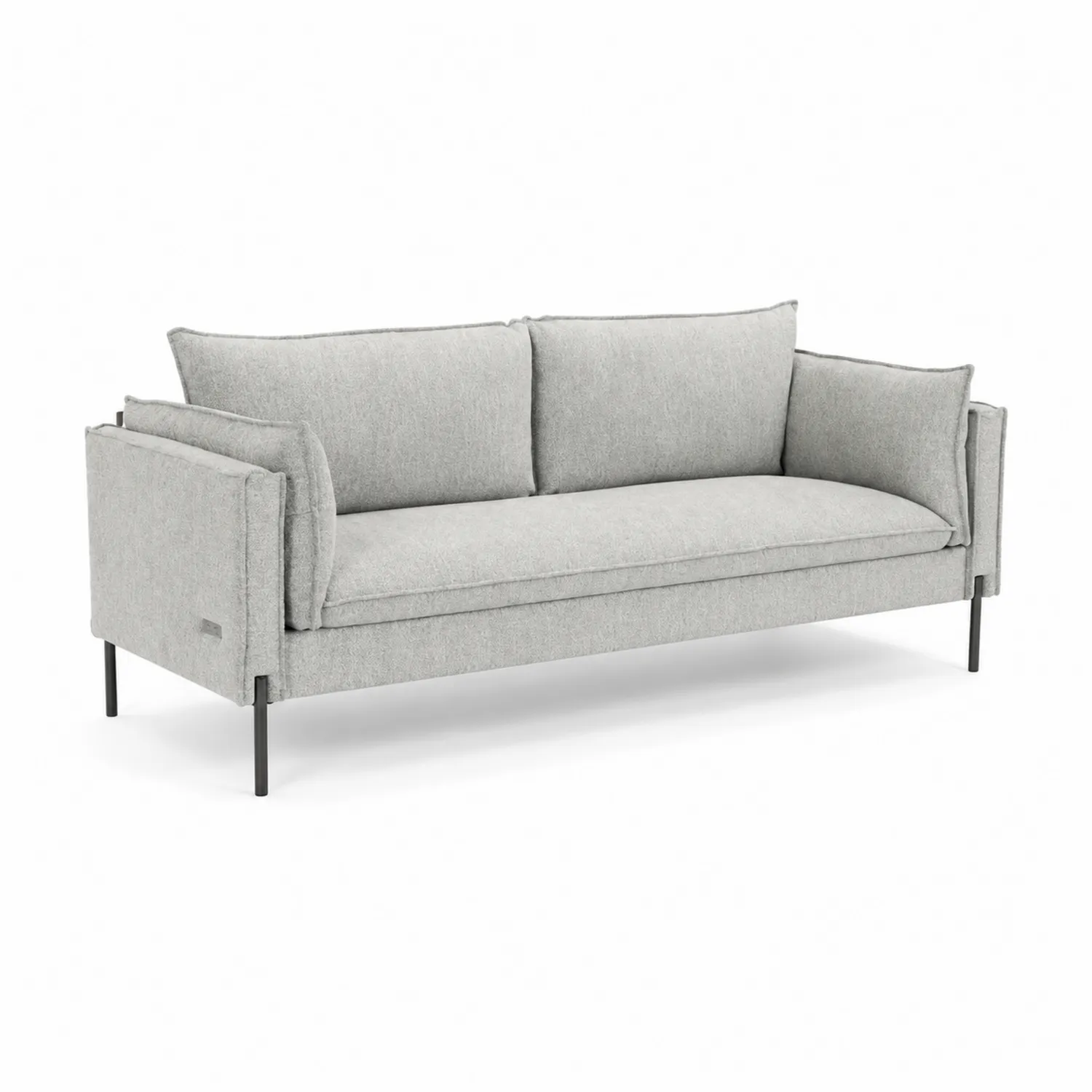 Sofa 3-osobowa z tkaniny w kolorze Jasnoszarym 200x85x75 cm
