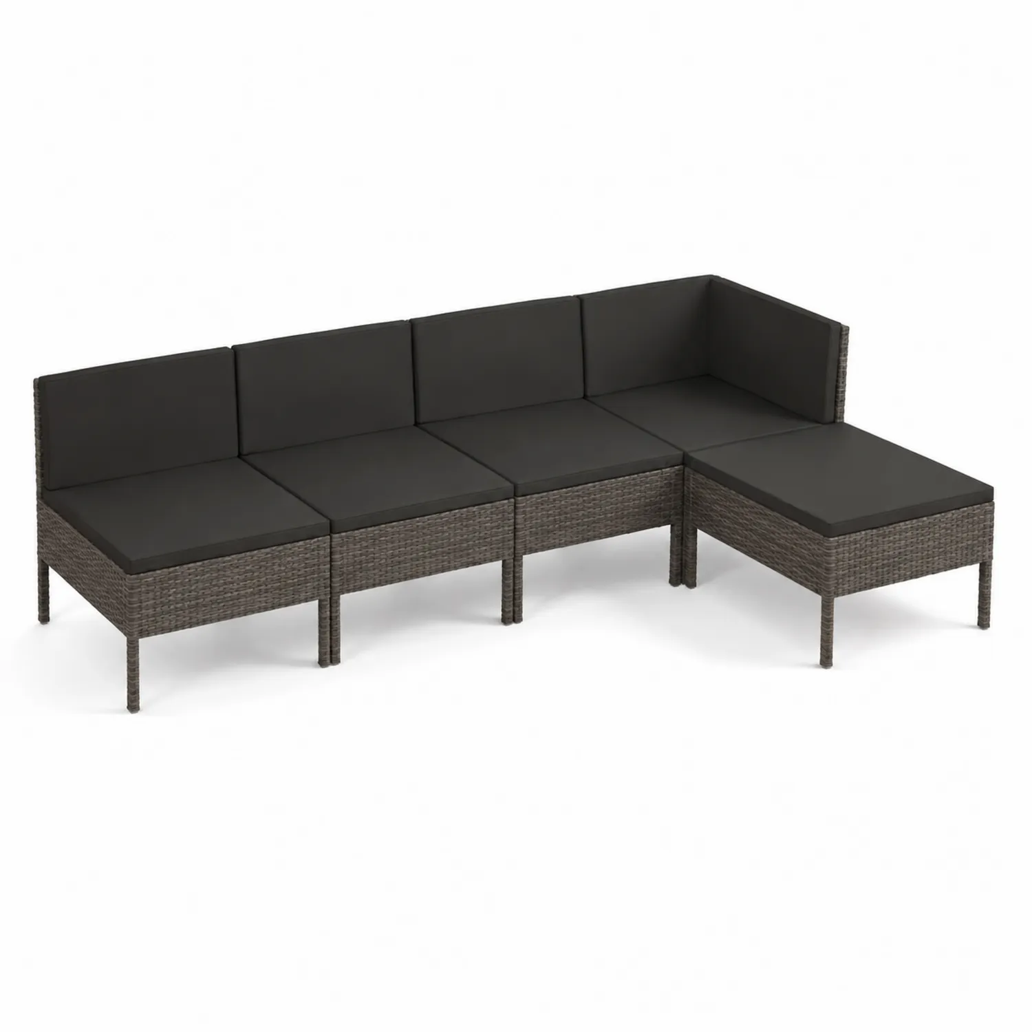 Sofa modułowa ogrodowa z technorattanu Ciemnoszary 250 cm