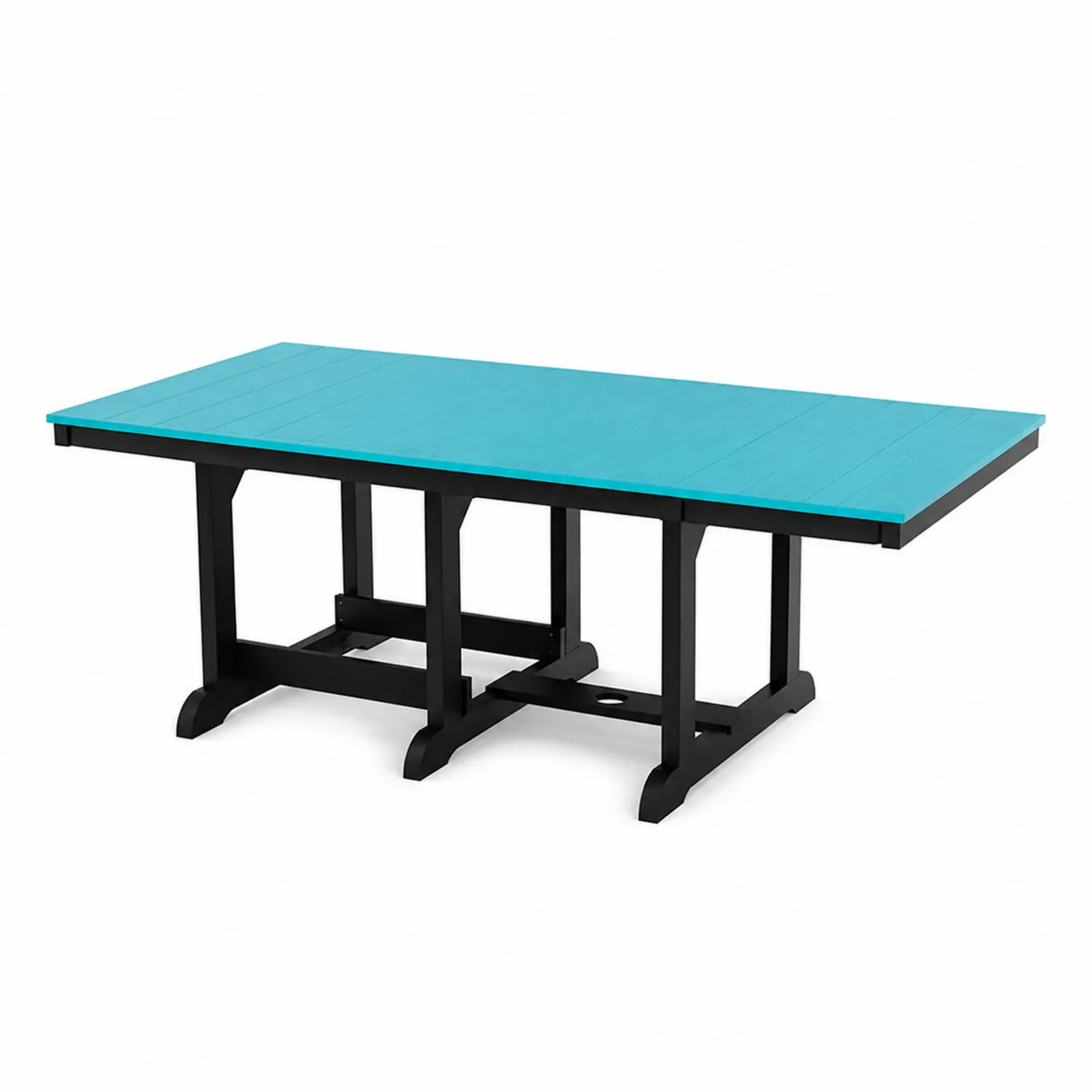 Stół ogrodowy z metalowym stelażem i kompozytowym blatem Niebieski/Czarny 200x100x75 cm