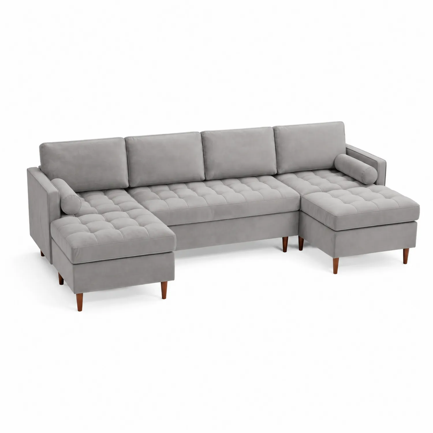 Narożna sofa modułowa z tkaniny welurowej Szary