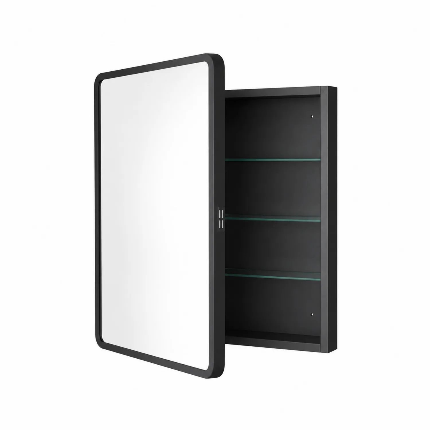Szafka łazienkowa z lustrem prostokątna czarna 80x60x15 cm