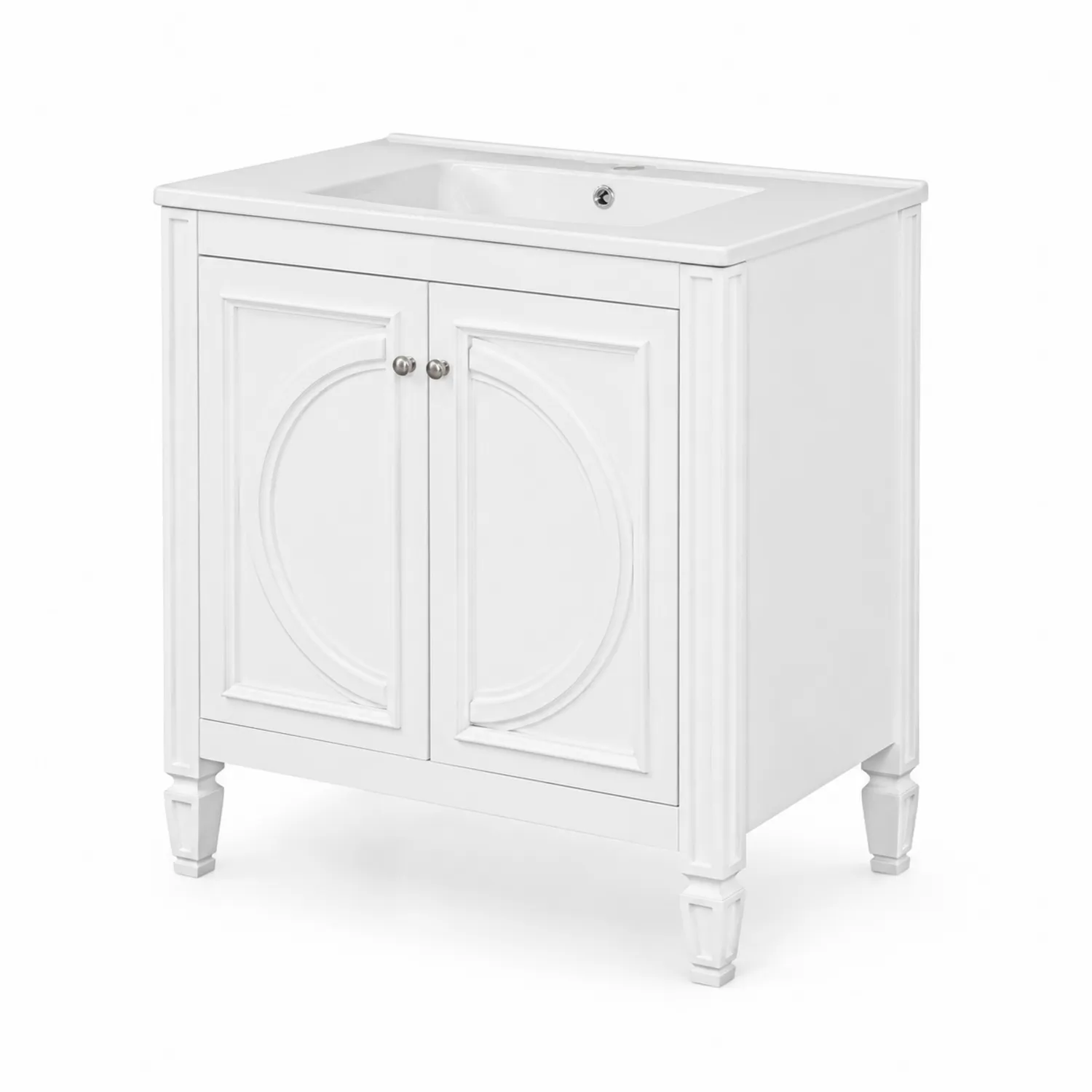 Szafka pod umywalkę z MDF i ceramiki 80x45x85 cm