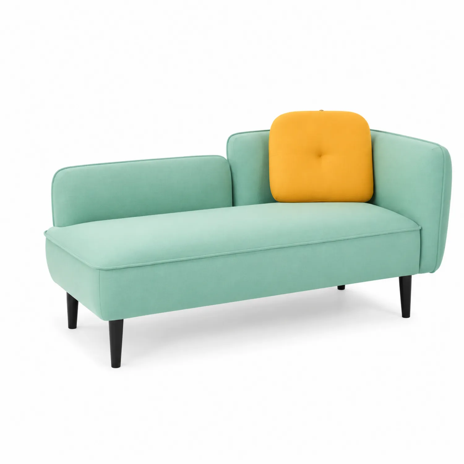 Sofa z poliestru miętowa i żółta 150x75x80 cm