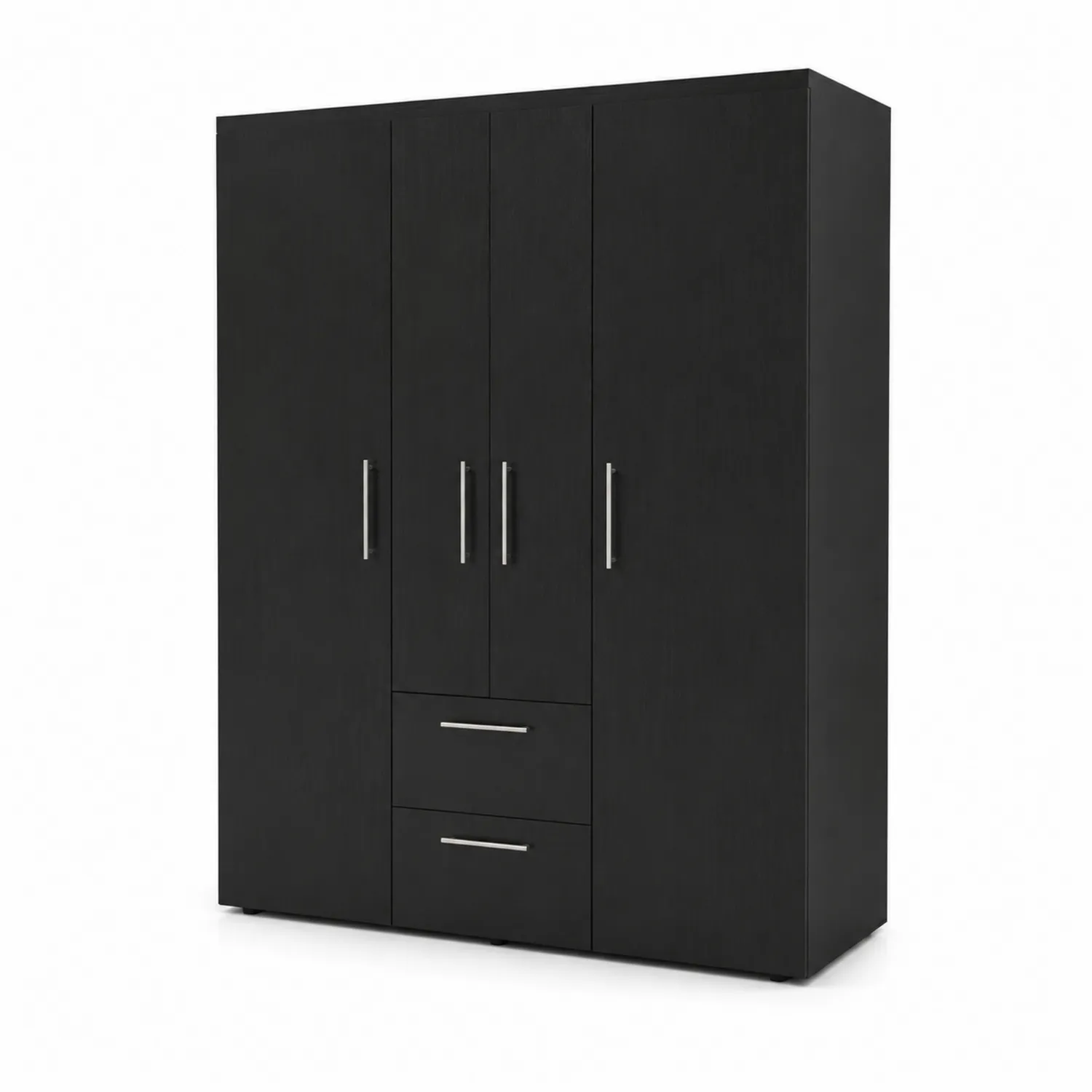 Szafa ubraniowa z płyty MDF, Czarna, 200x60x220 cm