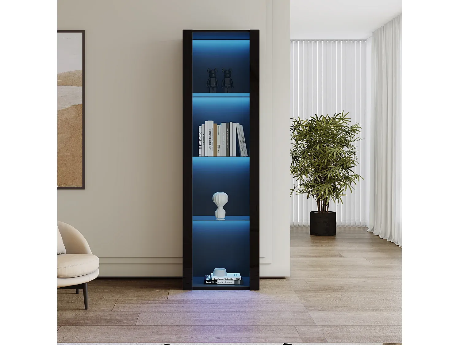 Wohnzimmer und Flur,Wohnzimmermöbel,Vitrinenschrank-COZYELUNO