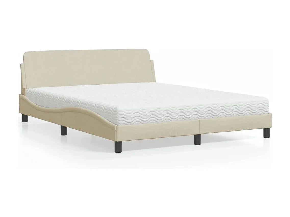 Komfortables Stoffbett 160x200 cm in Creme-COZYELUNO