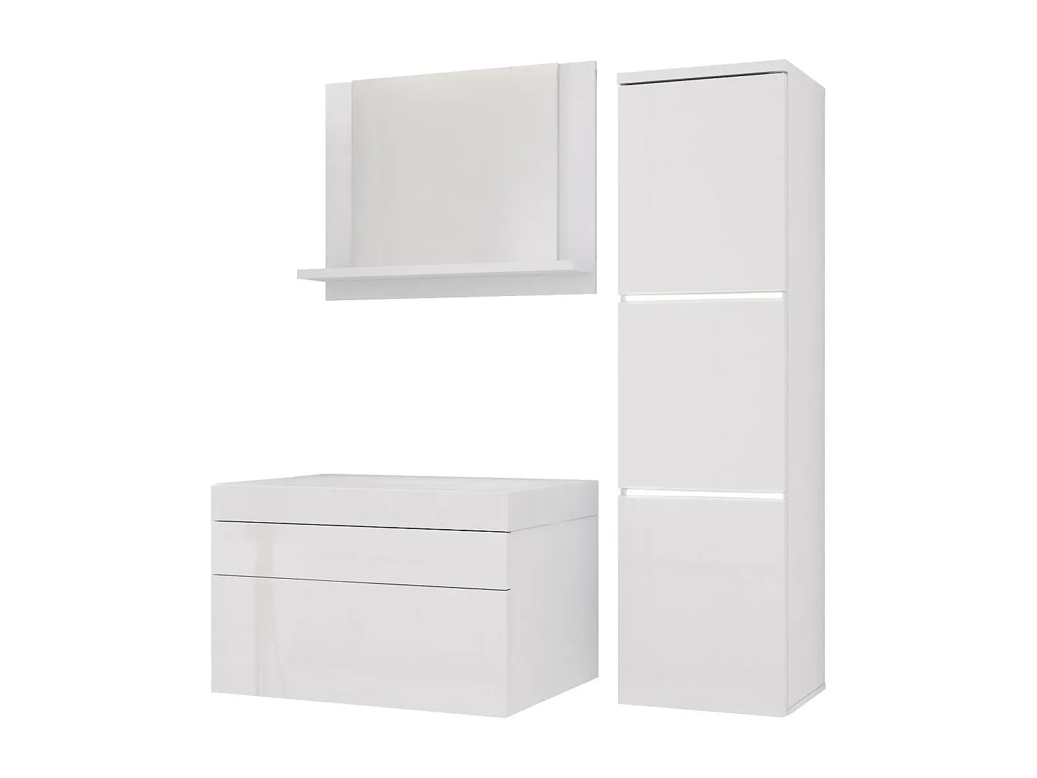 Modernes Badezimmermöbel-Set in Weiß, 90 x 110 cm-COZYELUNO