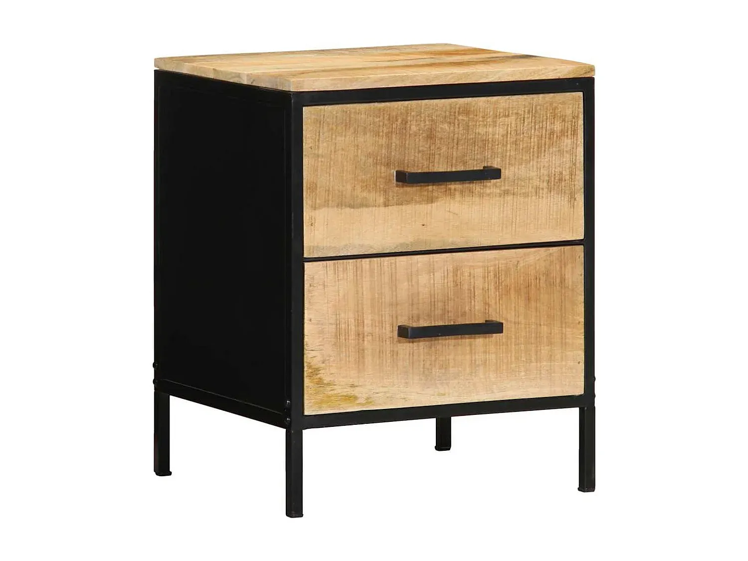 Moderner Nachttisch aus Mangoholz, 40x35x50 cm-COZYELUNO