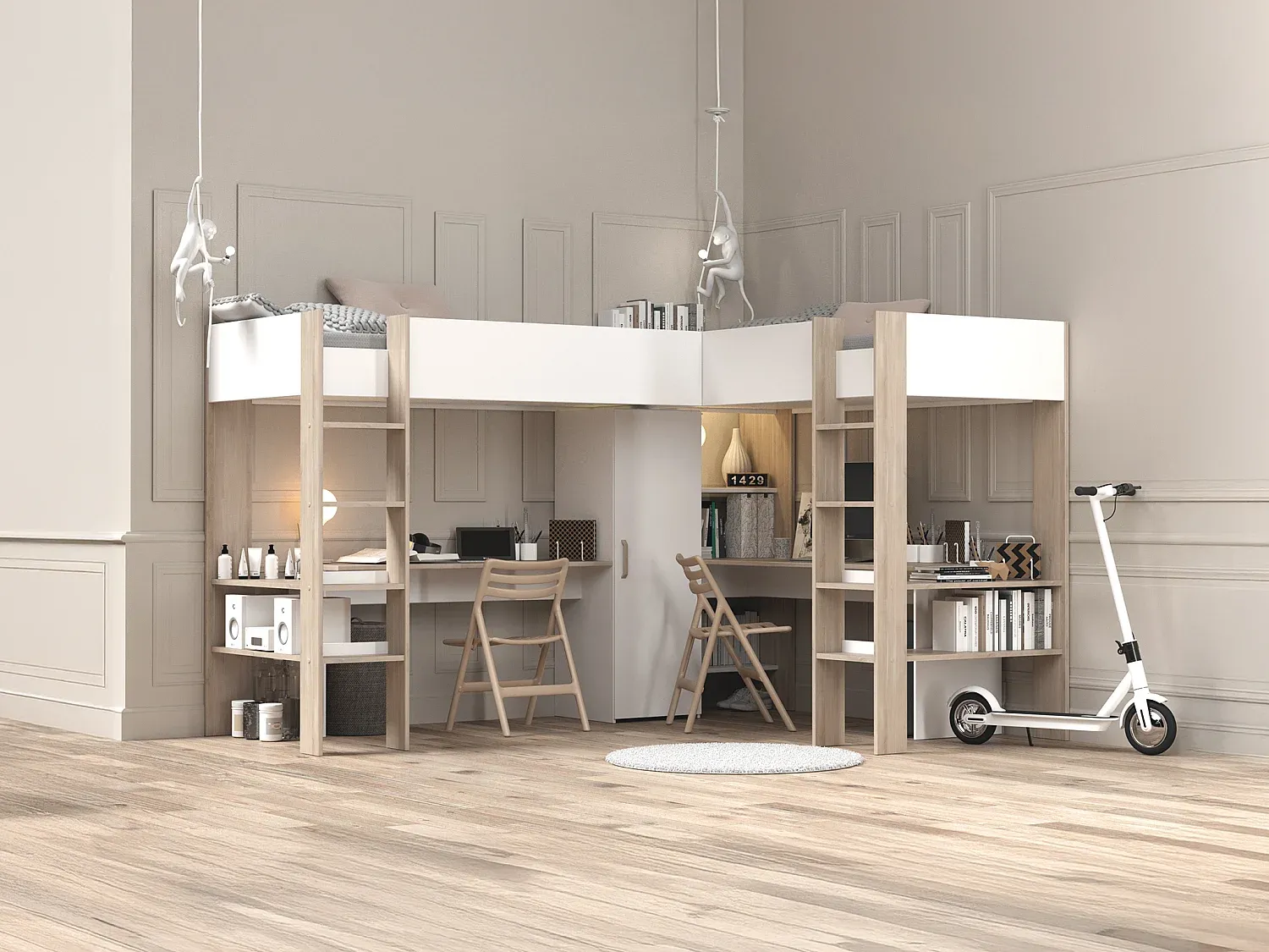 Schlafzimmer,Bereich Bett,Hochbett-COZYELUNO