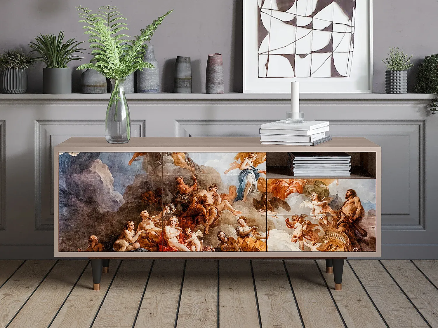 Wohnzimmer und Flur,Wohnzimmermöbel,TV-Board-COZYELUNO