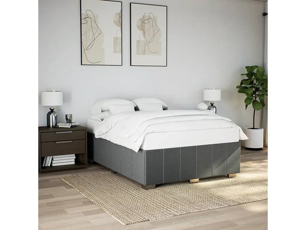 Stoffbettgestell Dunkelgrau 160x200 cm-COZYELUNO