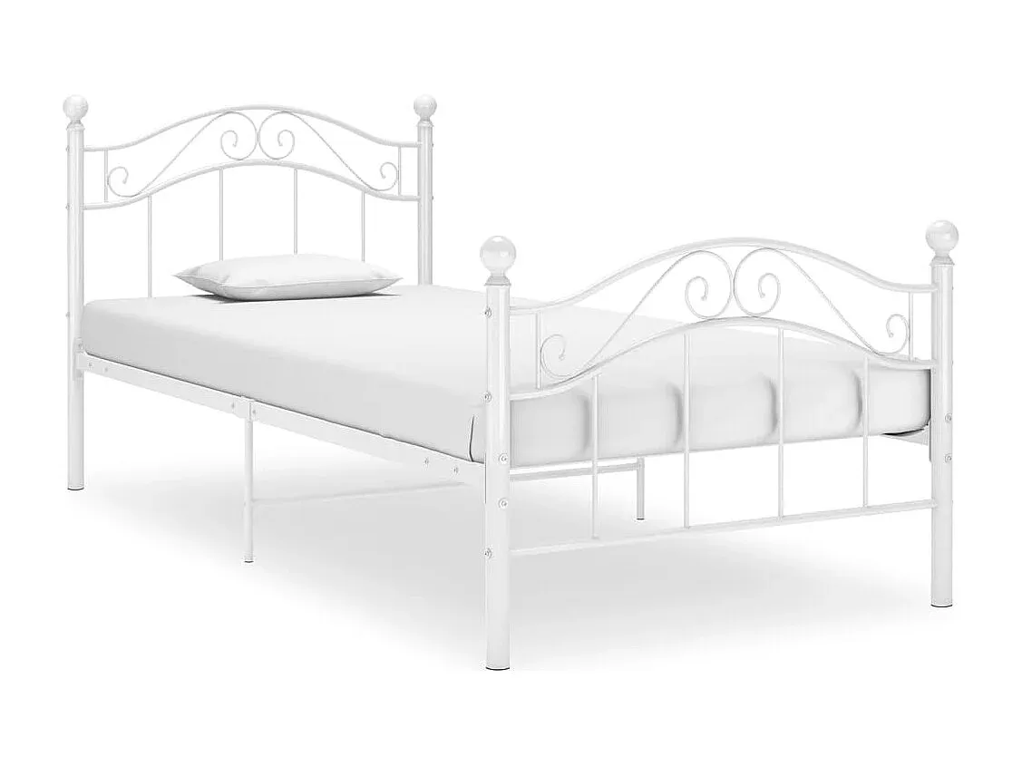 Metallbett in Weiß 90x200 cm-COZYELUNO