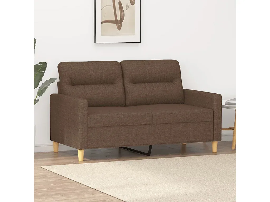 Kompaktes Zwei-Sitzer-Sofa in Braun aus Stoff-COZYELUNO
