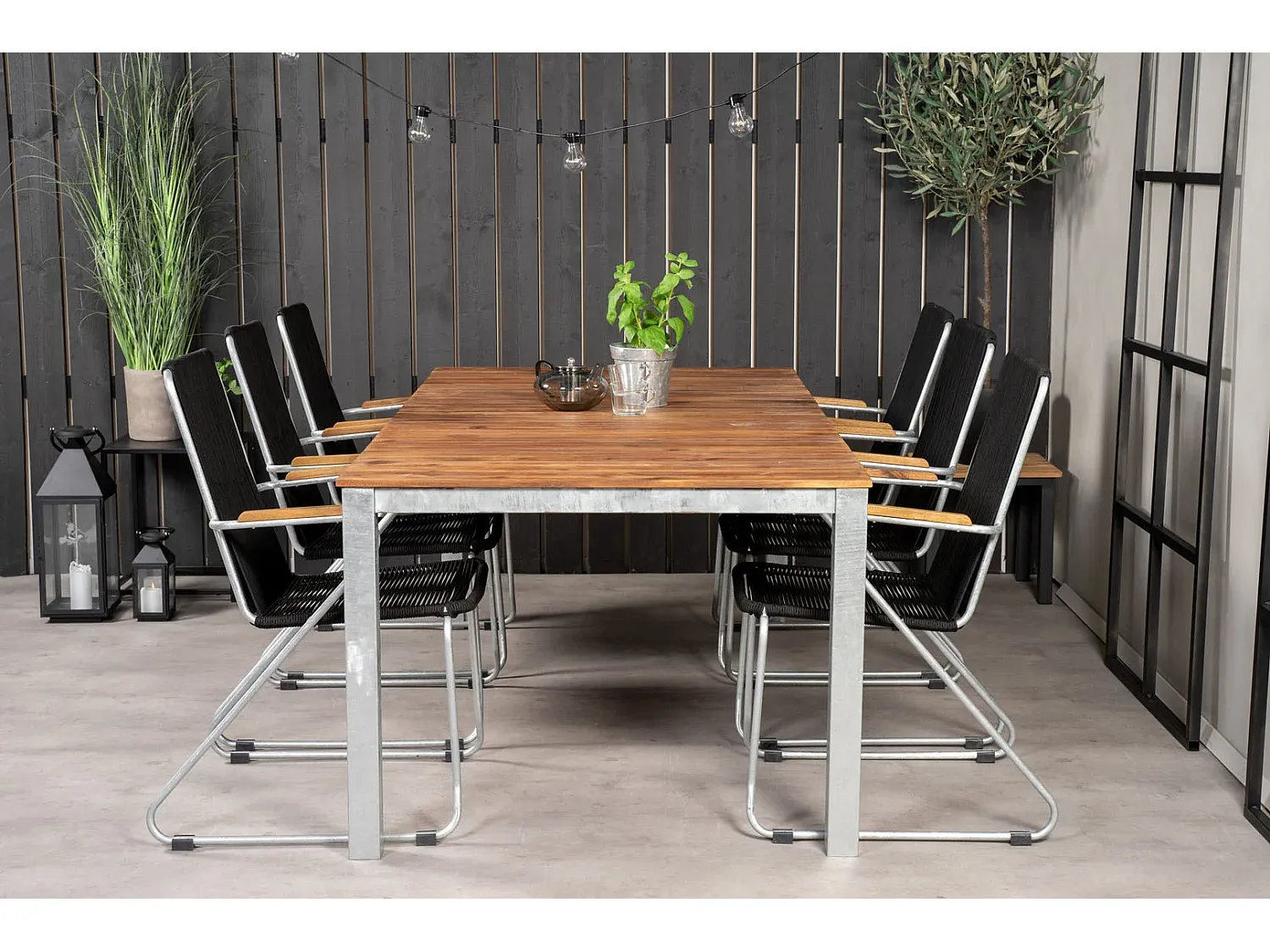 Moderner Esstisch aus Holz und Metall-COZYELUNO
