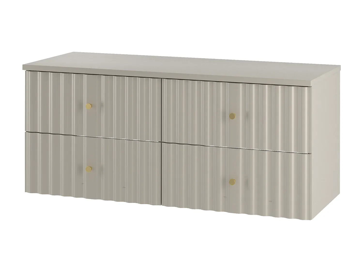 Luxuriöses Badezimmer-Set mit geriffelter Front-COZYELUNO