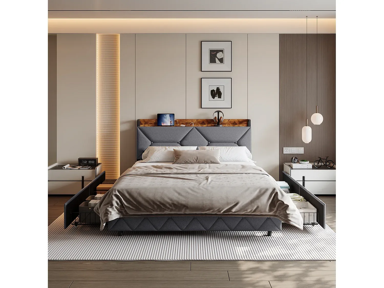 Schlafzimmer,Bereich Bett,Bettrahmen-Homalira