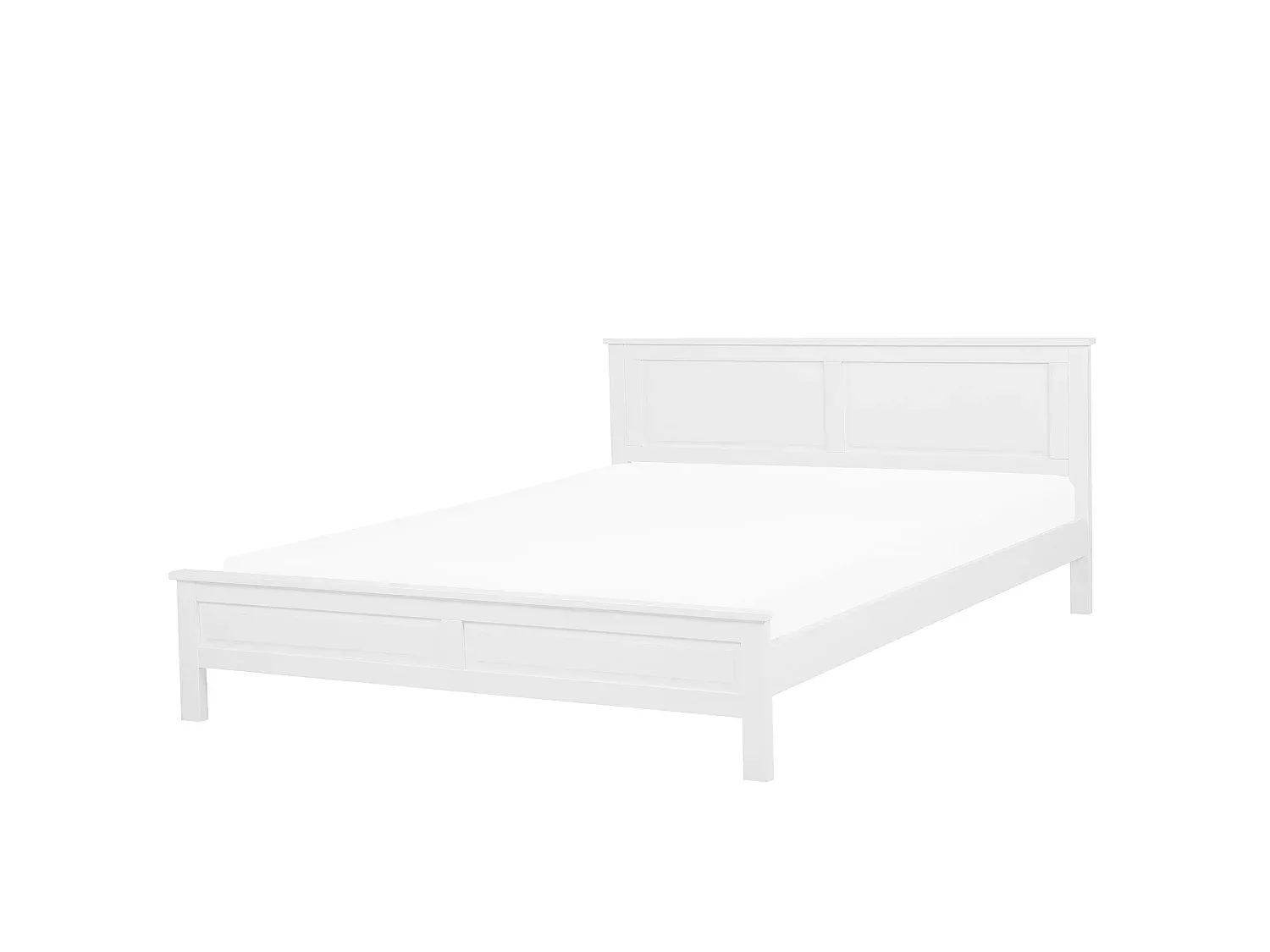 Weißes Holzbett mit Lattenrost 180 x 200 cm-Livalexo