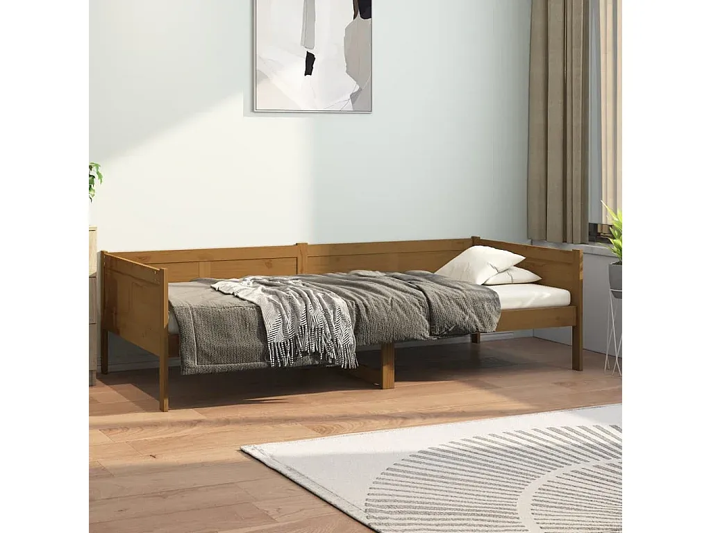 Massivholz Tagesbett Kiefer 90x190 cm Honigbraun-Livalexo