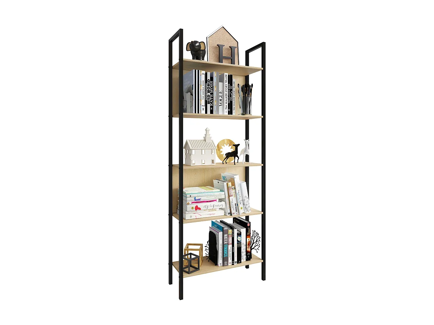 Metall Bücherregal mit 5 Ebenen-Livalexo