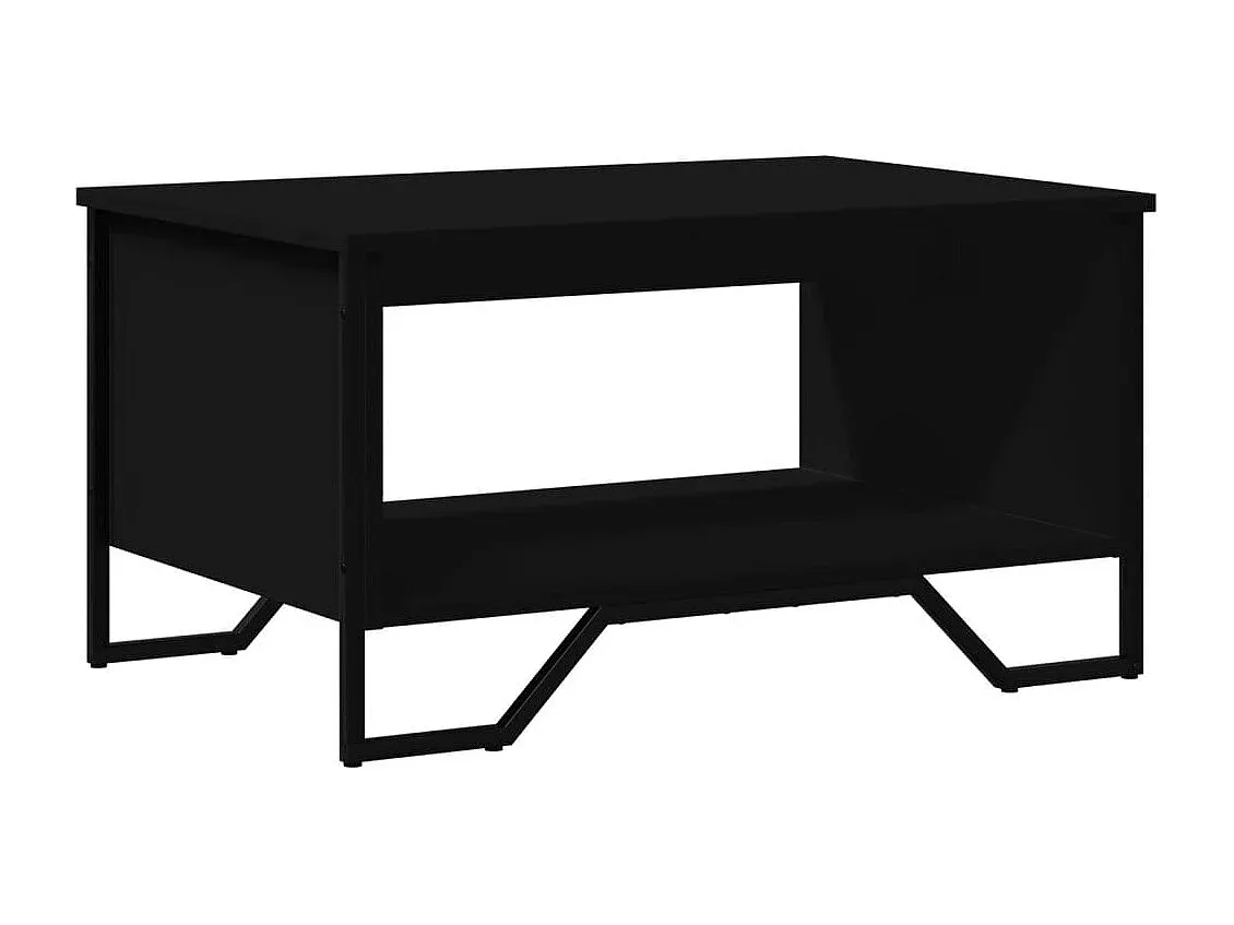 Schwarzer Wohnzimmertisch aus Holzwerkstoff 75x51x40 cm-Livalexo