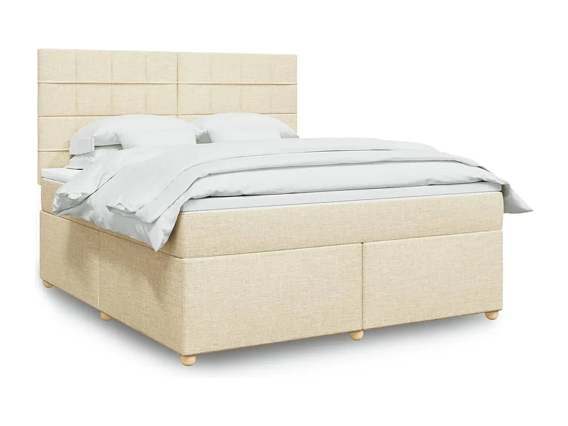 Hochwertiges Polsterbett mit Matratze 180x200 cm, Creme-Livalexo