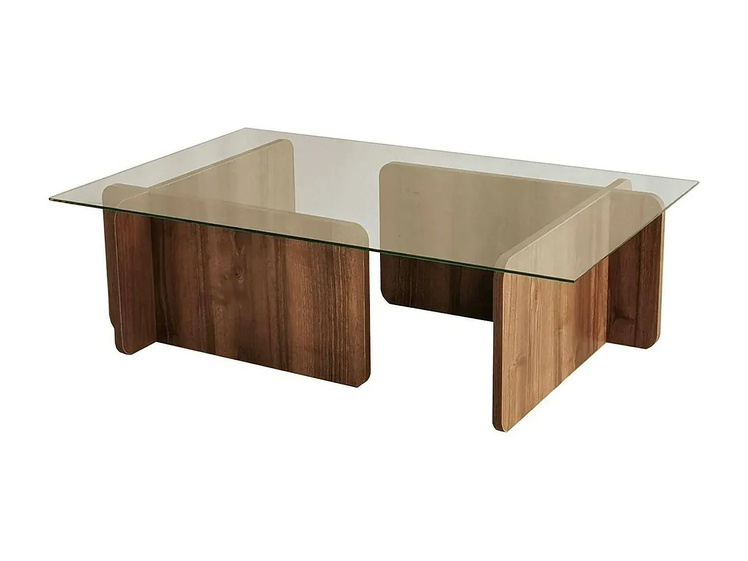 Moderner Couchtisch aus Walnussholz, rechteckig, 105x65x40 cm-Livalexo