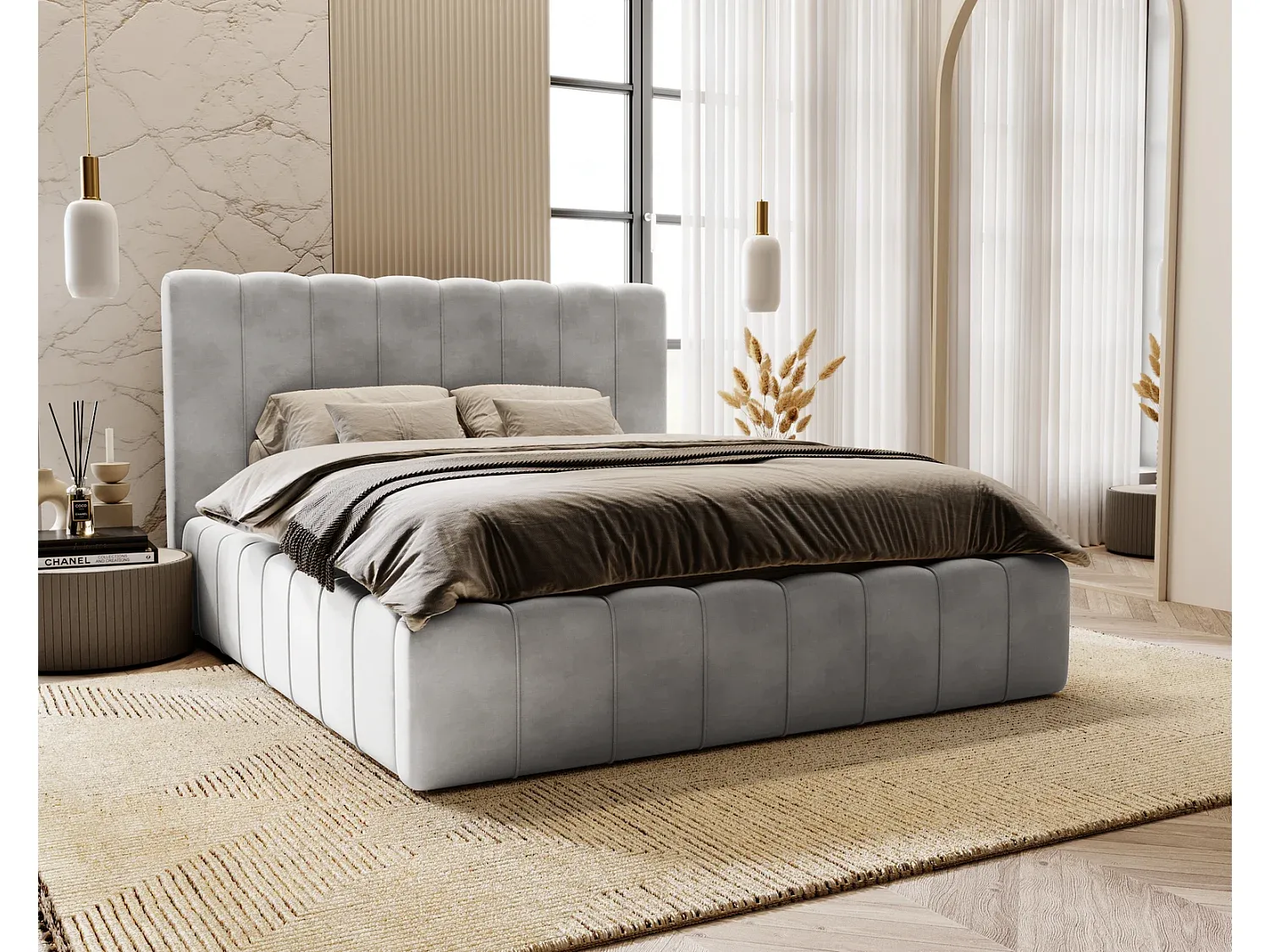 Elegantes Polsterbett 180x200cm mit Stauraum-Livalexo