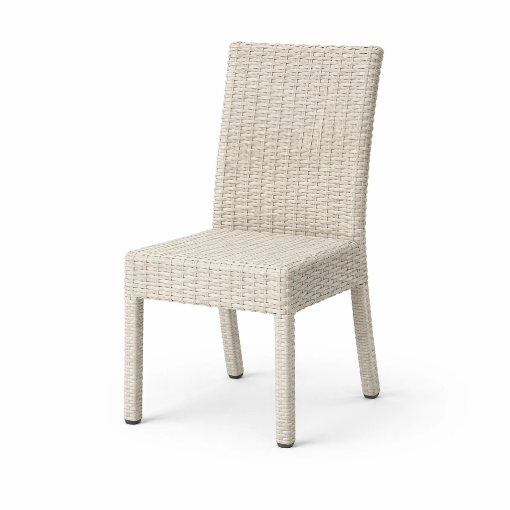 Esszimmerstuhl Polyethylen-Geflecht Beige Stahlrahmen-COZYANOVAE