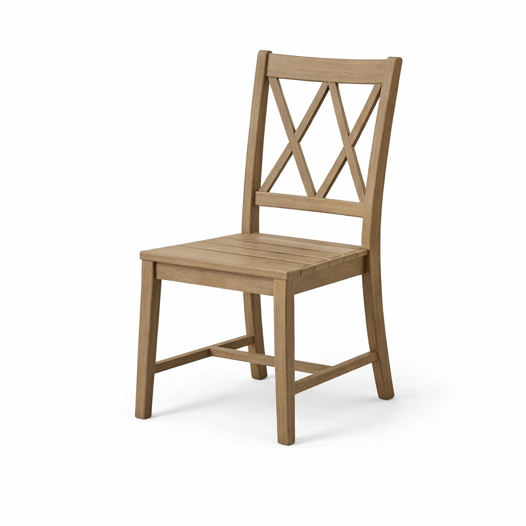 Esszimmerstuhl Eichenholz Natur Braun Kreuzrücken 85cm-COZYANOVAE