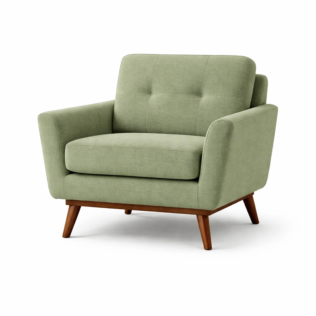 Stoffsessel Grün Massivholz-FURNIALVIA