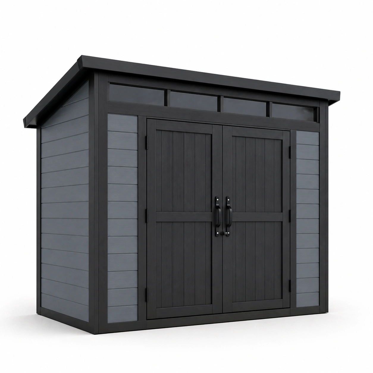 Gartenhaus polypropylen anthrazit-schwarz 200x130x220 cm-FURNIALVIA