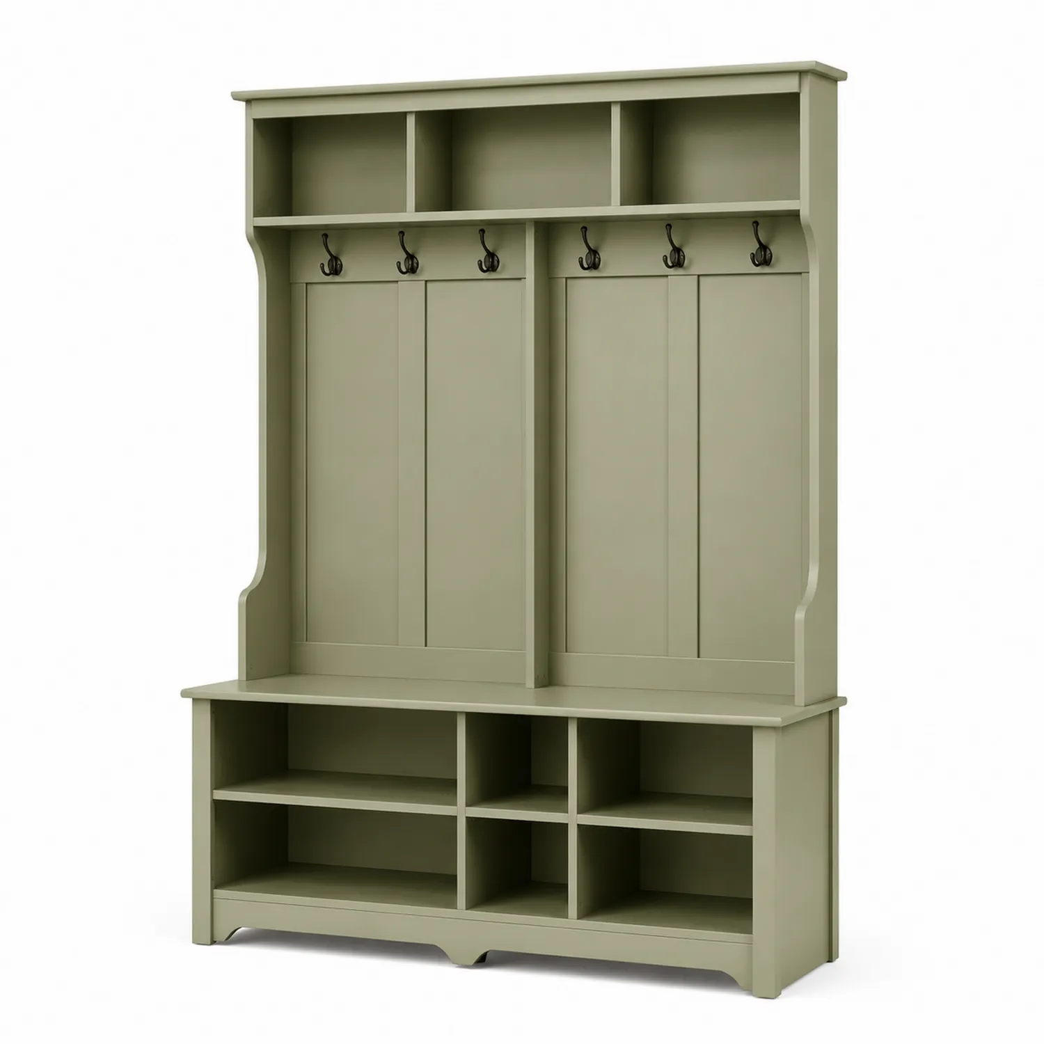 Wieszak z półkami MDF Zielony 180x120x35 cm