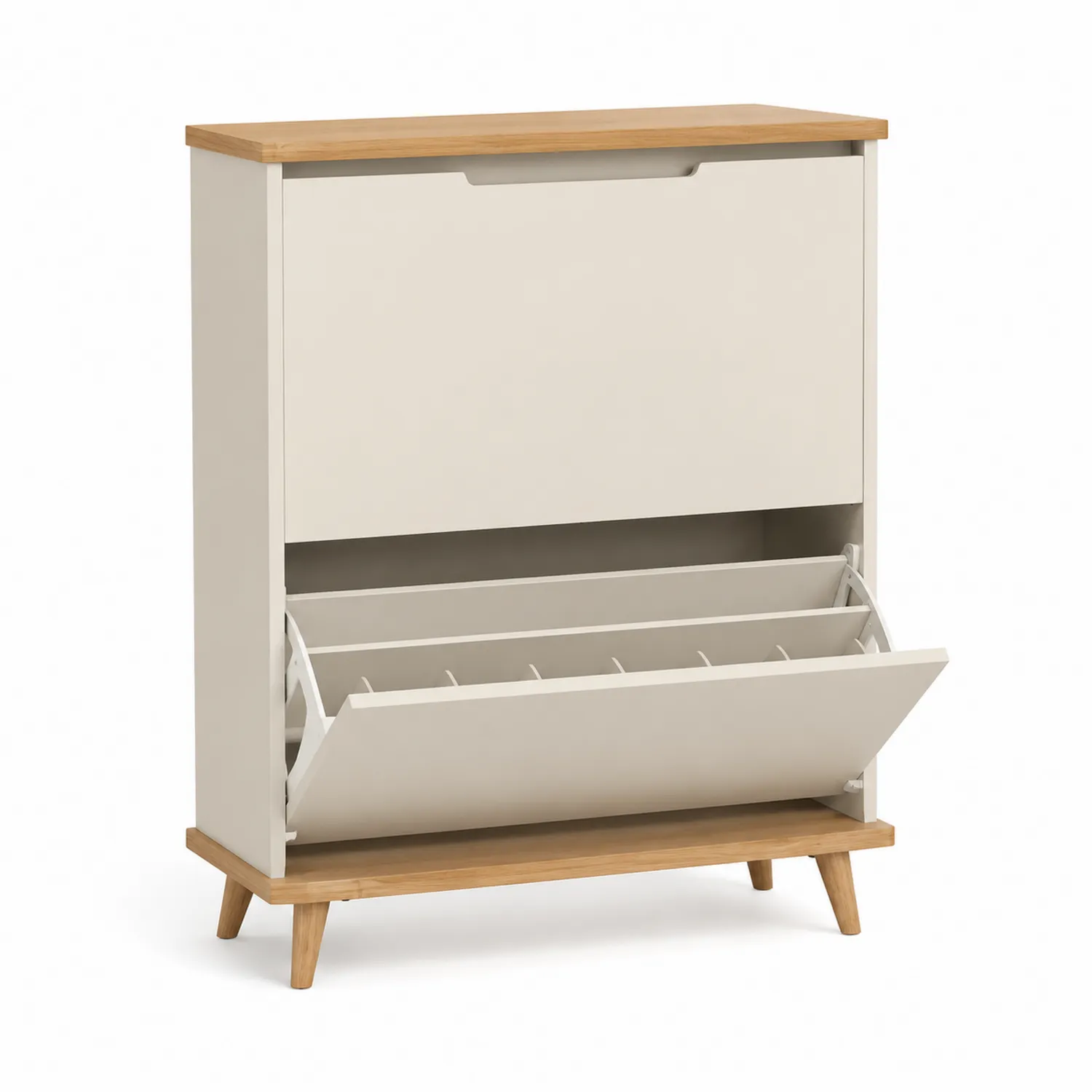Szafka na buty MDF i drewno 80x26x100 cm