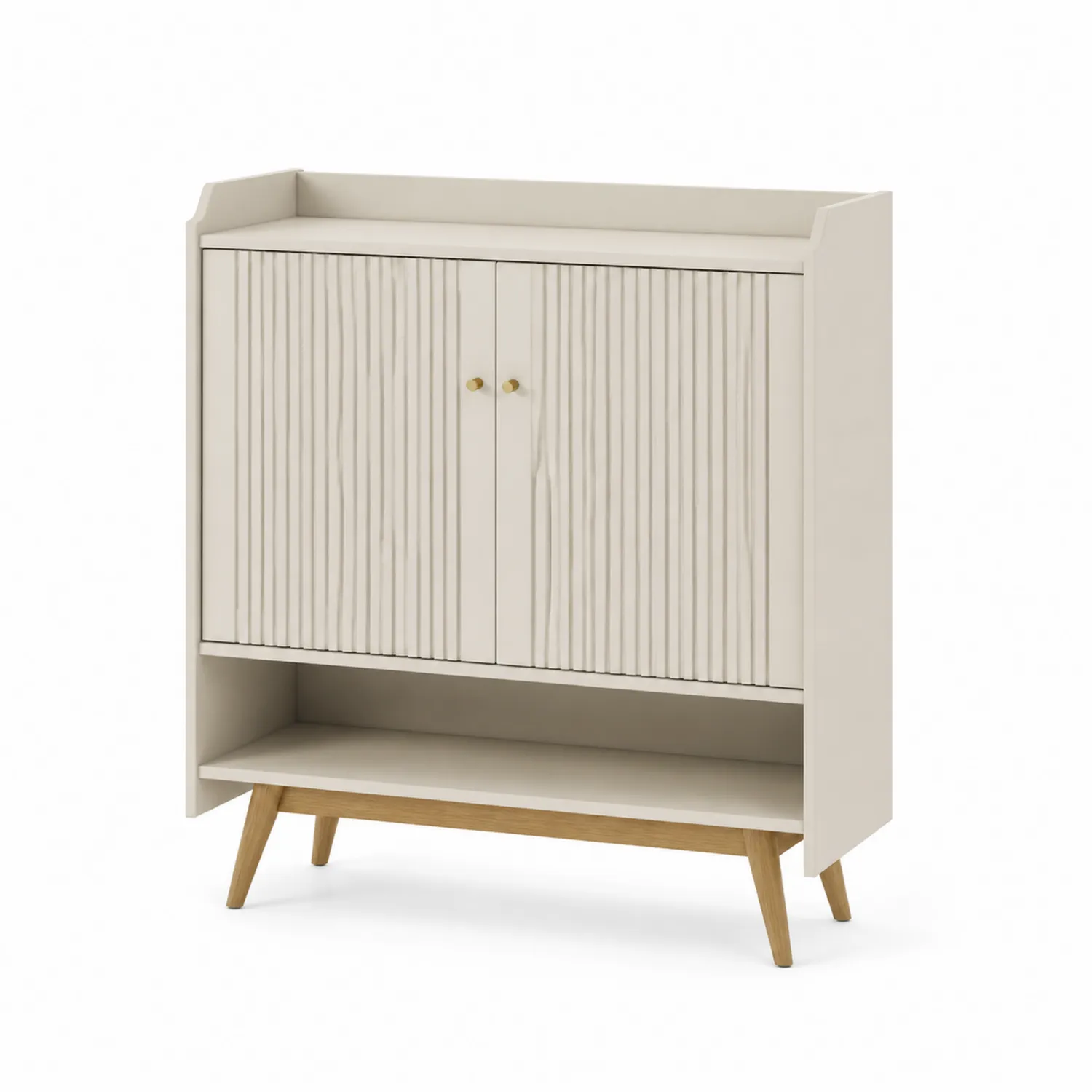 Szafka na buty z drzwiami MDF Kremowy 80x35x100 cm