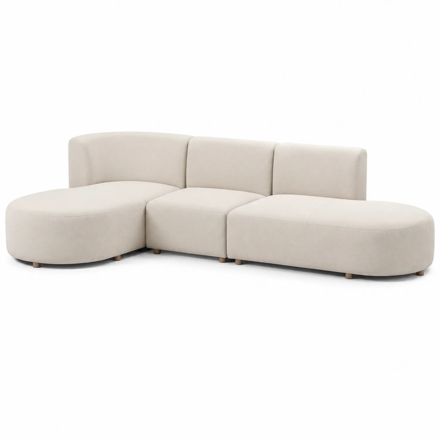 Sofa narożna tapicerowana welurowa Beżowa 250x150x85 cm
