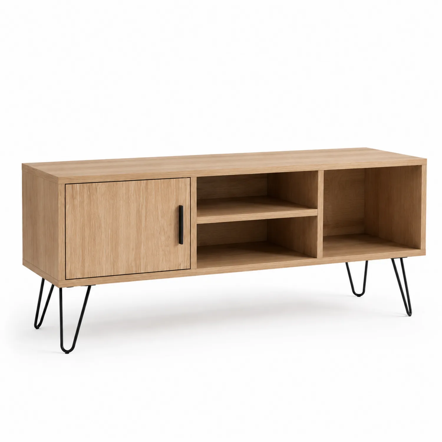 Szafka RTV drewniana prostokątna 120x40x50 cm dąb naturalny