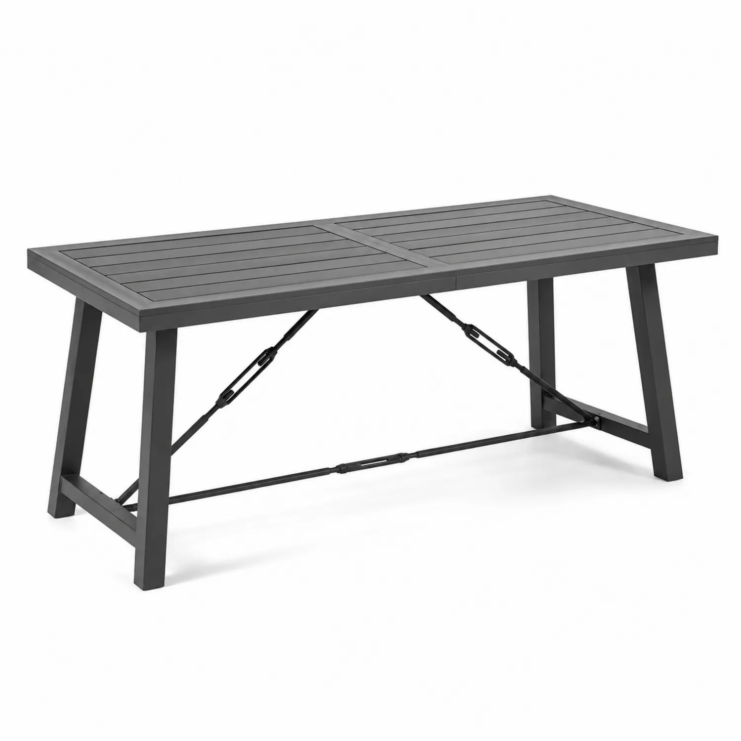 Stół ogrodowy metalowy prostokątny 180x90 cm Antracyt