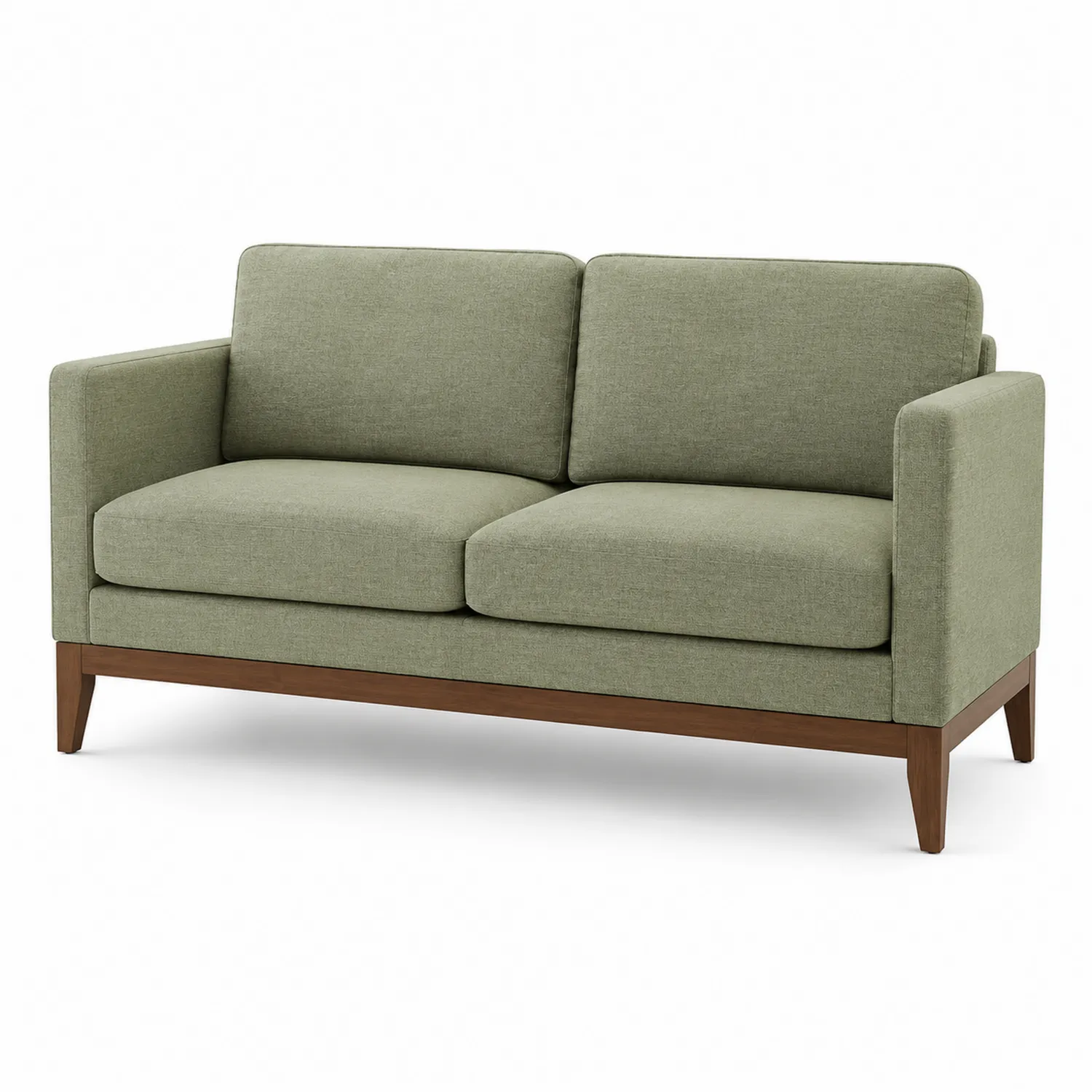 Dwuosobowa sofa z tkaniny poliestrowej zielona 150 cm