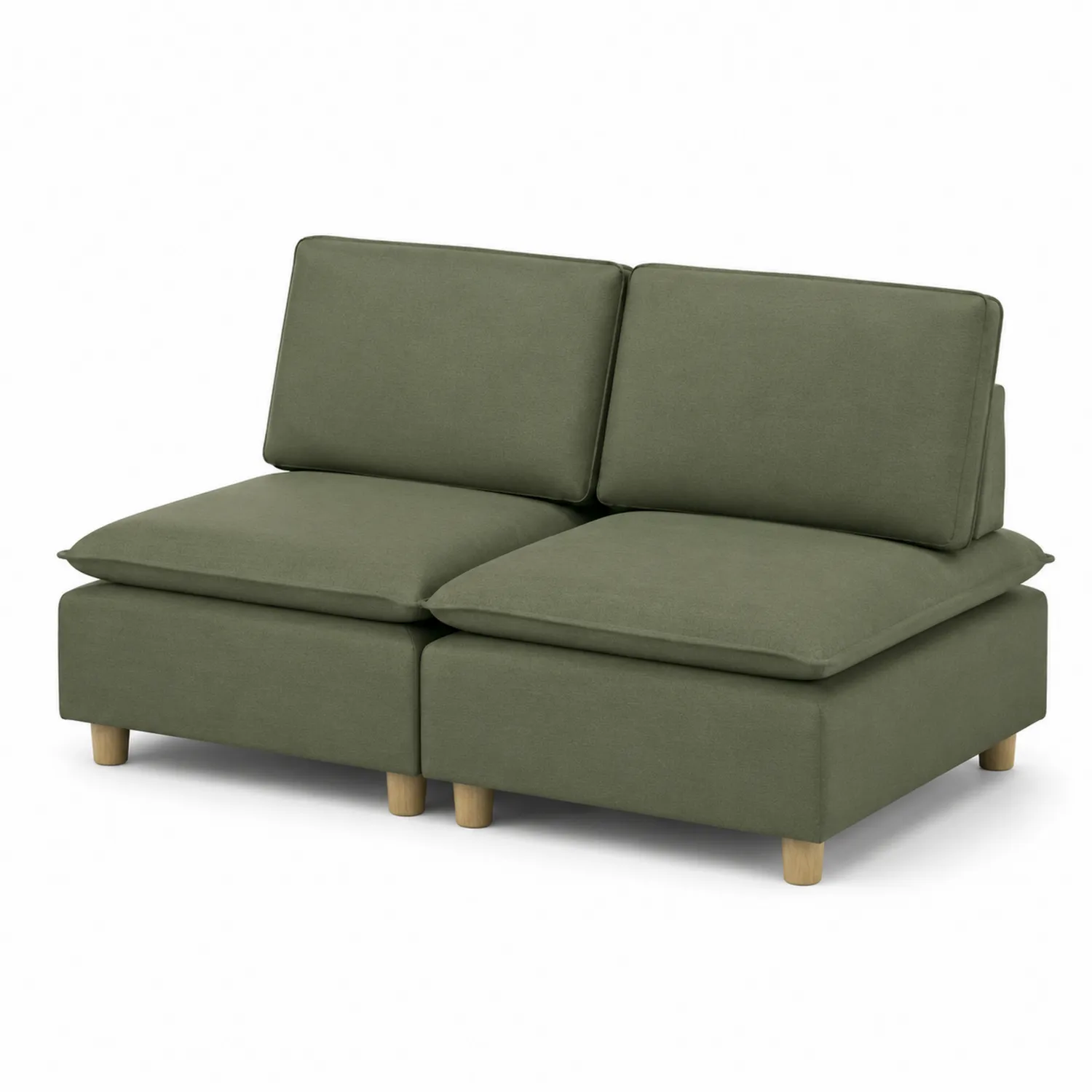 Modułowa sofa z tkaniny zielona 180x90x80 cm
