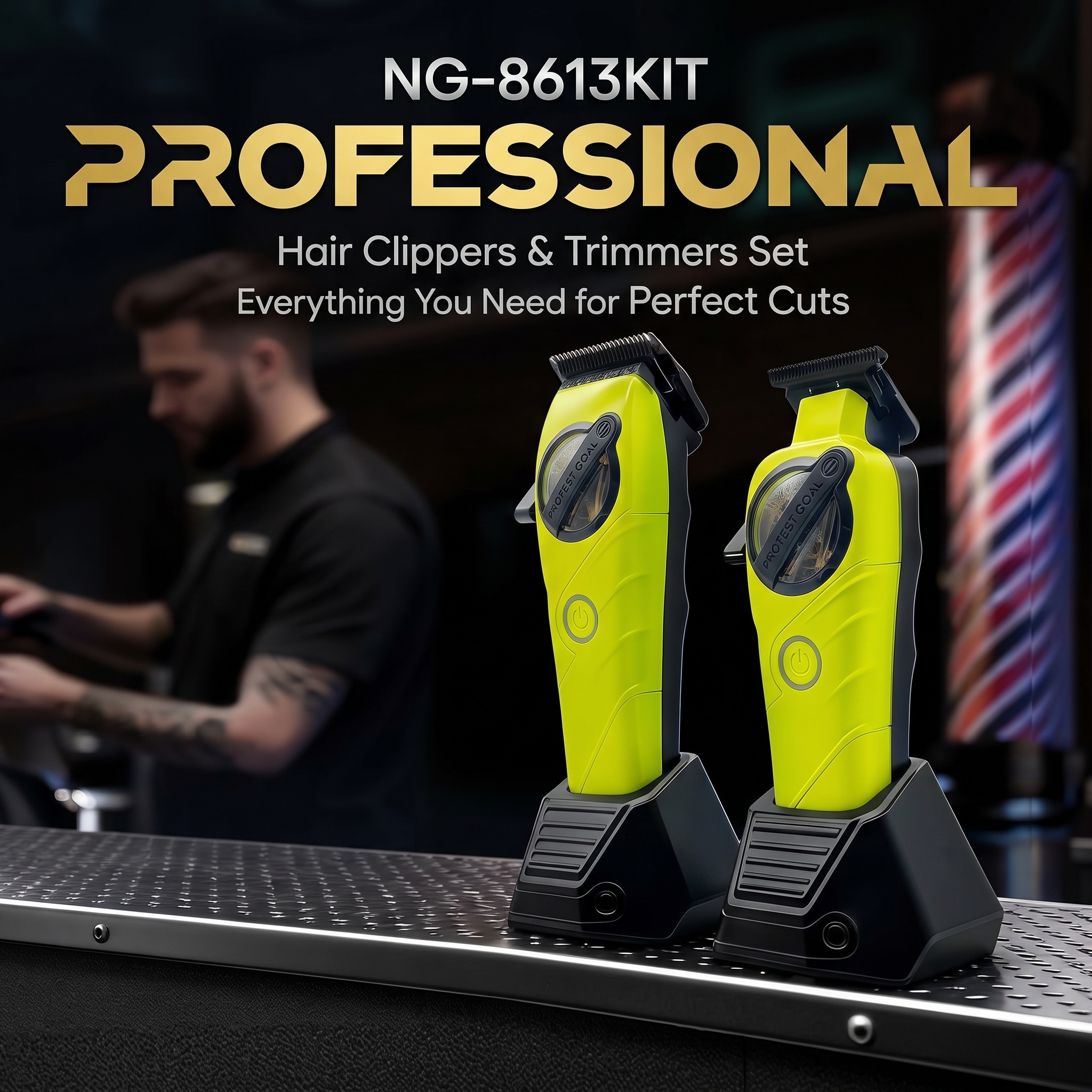 5-in-1 Professional Barber Kit Cordless Hair Clipper and Trimmer Set